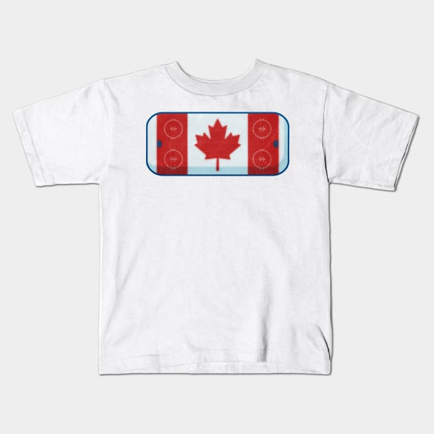 Hockey Rink Flag Kids T-Shirt by cheekenpeeg